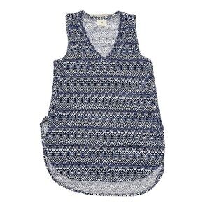 Anthropologie t.la Tank Top Blue White Ikat Size Small
